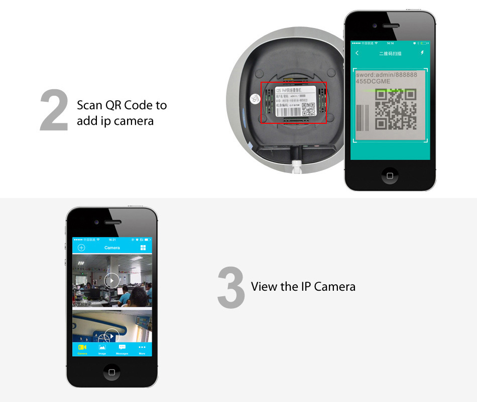 Vikcam C25 WiFi 720P IP Camera with 32GB TF Card ONVIF 2.4 Two Way Audio 360 Degrees Angle Night Vision P2P CMOS Sensor Stream Security Camera -White