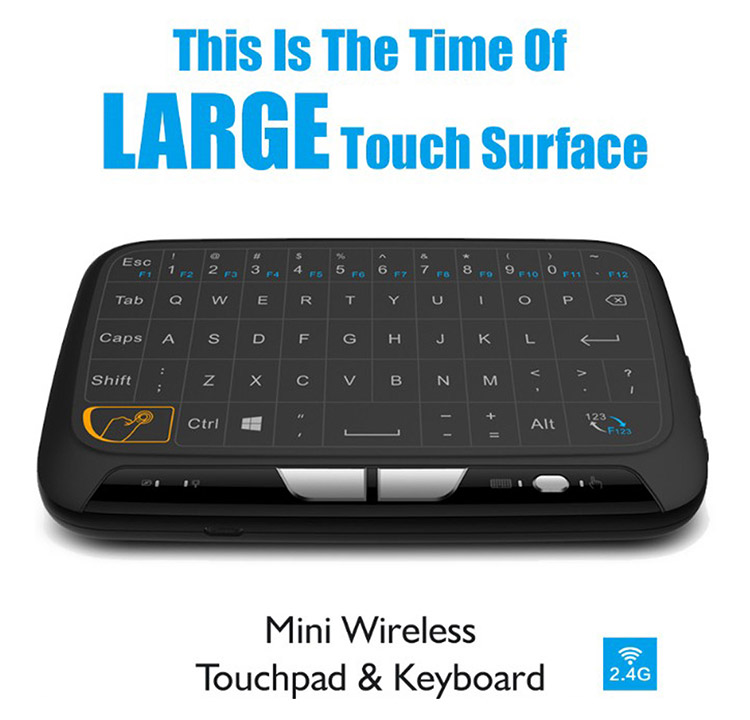 H18 Full Touchpad Mini Wireless Keyboard 2.4GHz Air Mouse for TV Box Pad IPTV PC HTPC HD Player