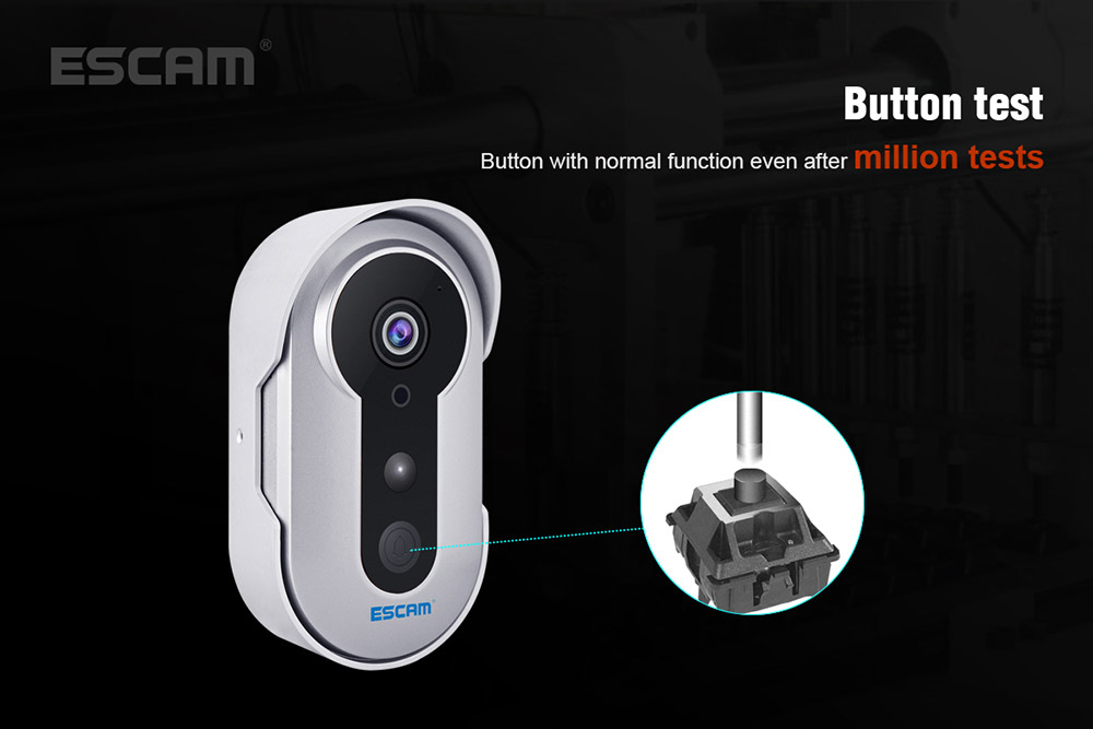 ESCAM QF220 Smart Doorbell WiFi Remote Control P2P Night Vision Security Camera -Silver