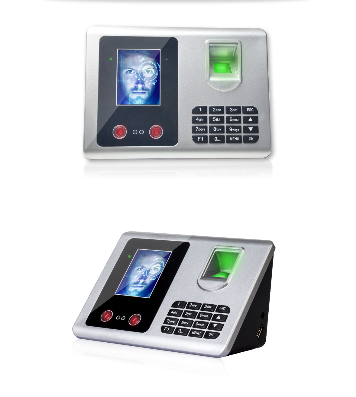 Danmini A302 Biometric Fingerprint Attendance Facial Recognition TFT Clock Time Recorder -Black