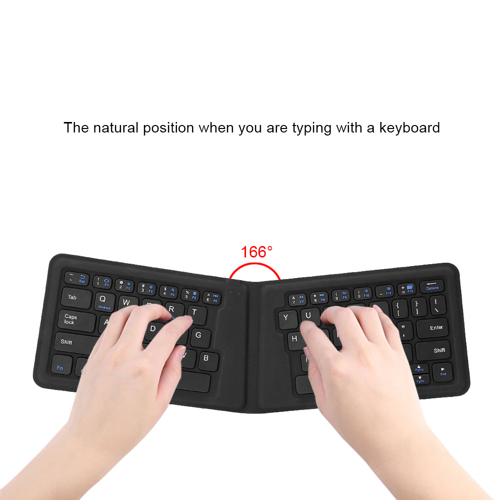 VORKE K1 Universal Bluetooth Folding Keyboard with Holder for iPad iPhone Android Phone Windows Tablets Windows Phone