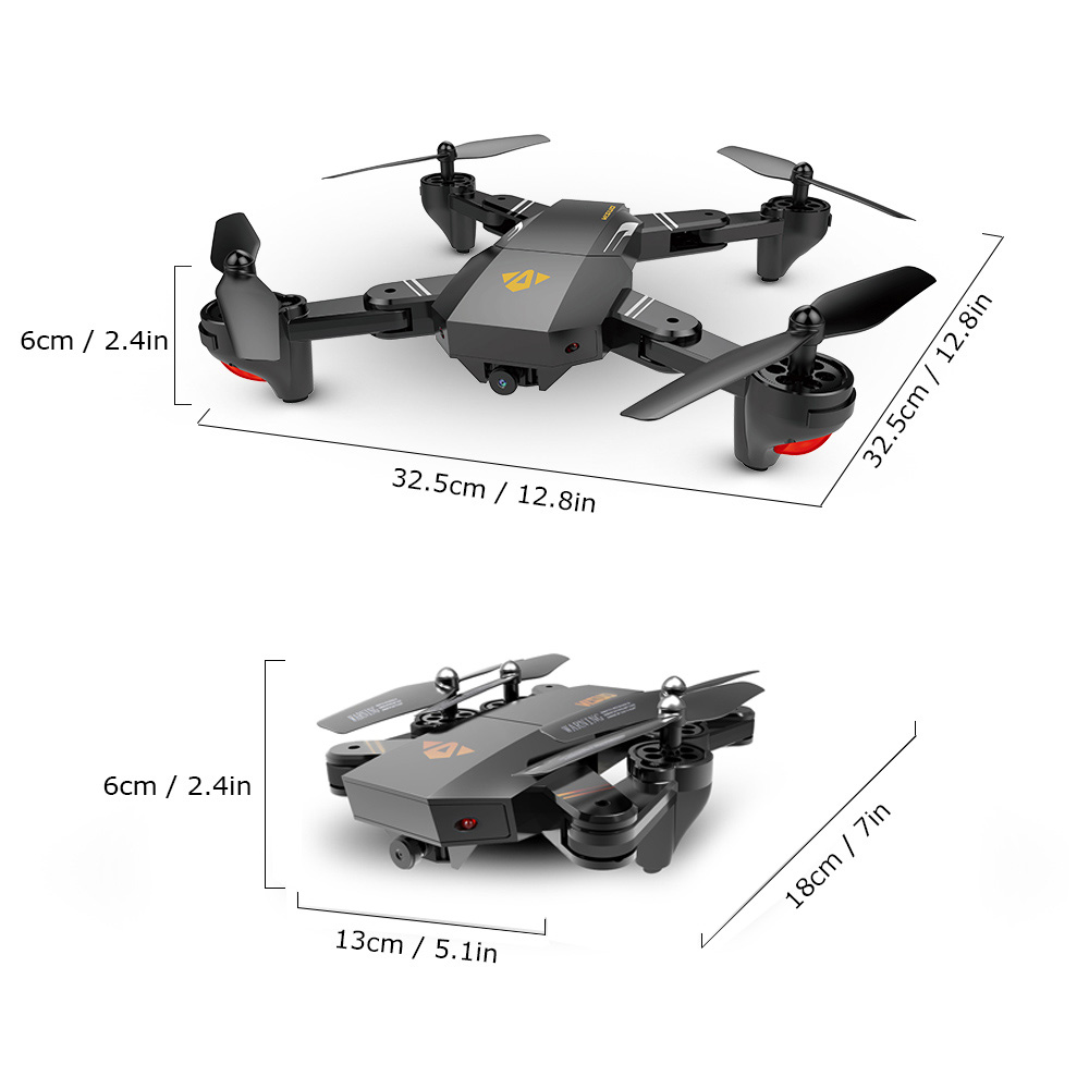 VISUO XS809W WIFI FPV Drone with Foldable Arm Headless Mode Camera RC Quadcopter RTF - Black