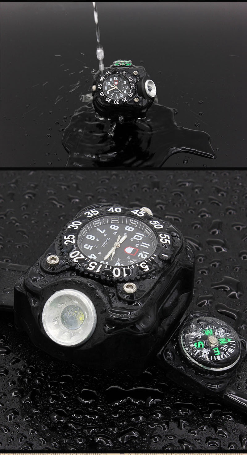 Super Bright Wrist LED Light Rechargeable Waterproof LED Flashlight Wristlight Watch for Running Climbing Camping and More Outdoor Events - Black