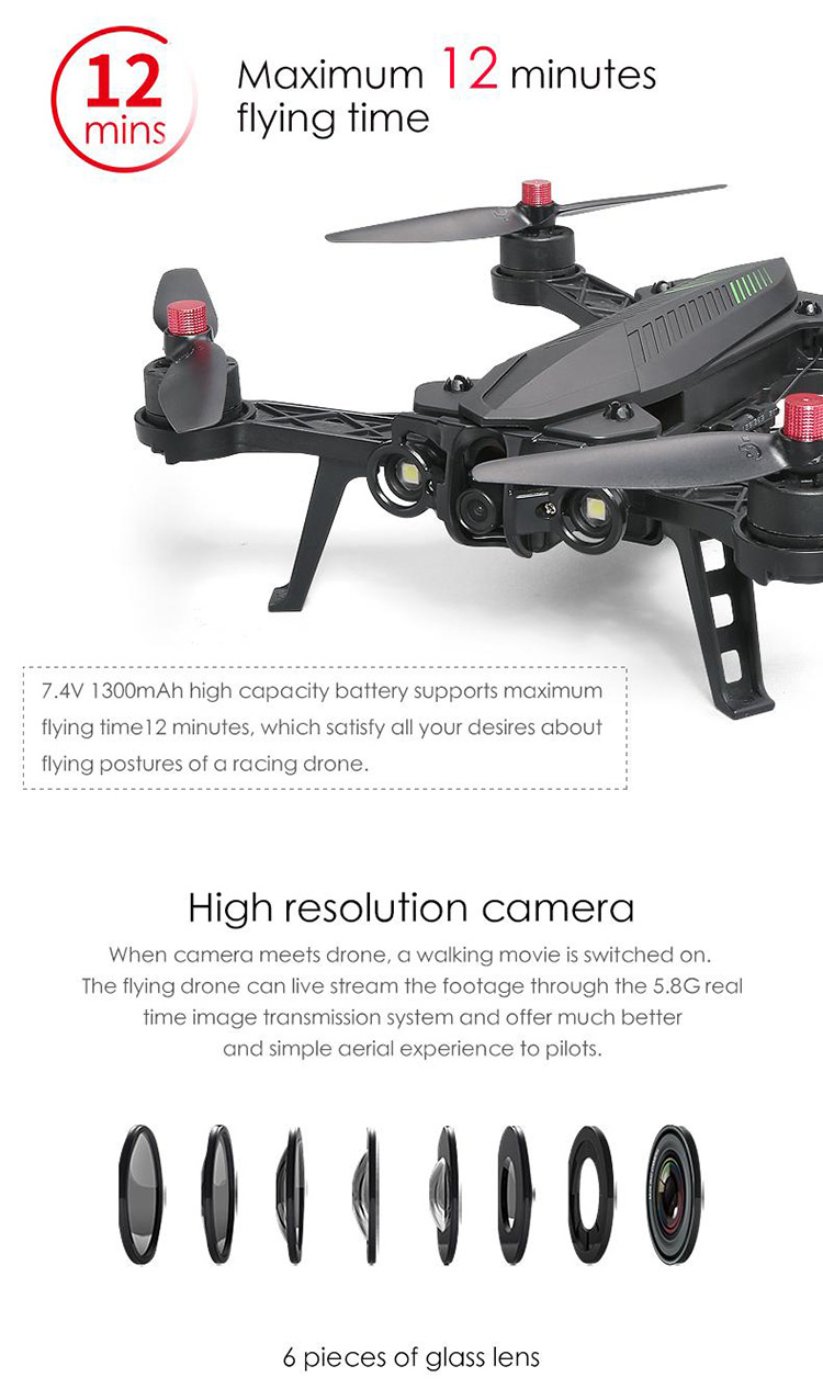 MJX Bugs 6 Brushless Racing Quadcopter with 3D Flip & Rolls Mode RTF Standard Version - Black