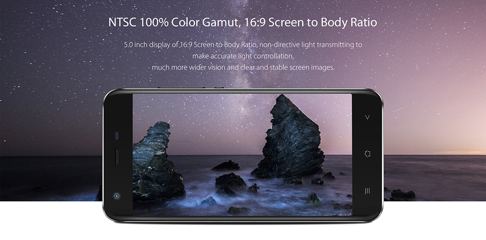 [HK Stock]Blackview A7 5.0 Inch Smartphone HD Screen Dual Rear Camera 8GB MT6580A Quad core Android 7.0 2800mAh - Black