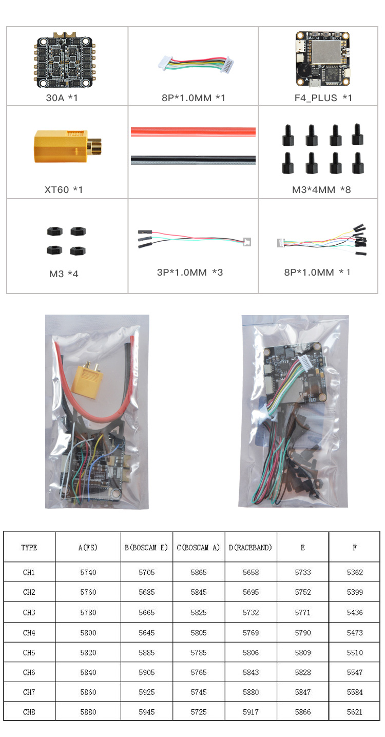 Omnibus F4 Plus FlyTower AIO F4 FC 4in1 2-6S 30A ESC 5.8G 48CH 25/100/200mW FPV Transmitter w/OSD BEC