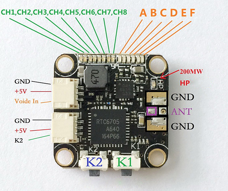 5.8G 48CH 25/200mW FPV Transmitter