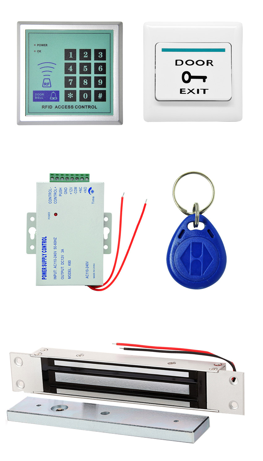 Danmini MJPT015 Electric Door Lock RFID Access Control ID Card Password Rechargeable System