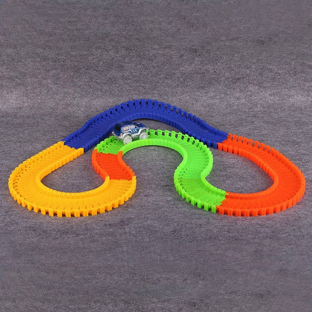 Magic Tracks Led Racing Car Assembly Toy 164pcs Race Track + 1pc LED Car