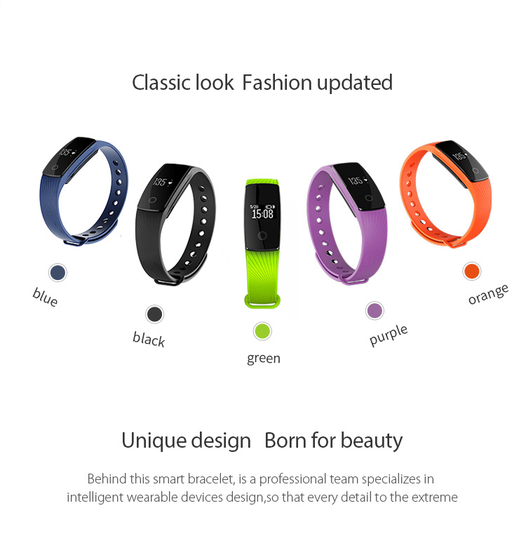 Makibes V05C Smart Bracelet Bluetooth IP67 Water Resistant Activity Sports Tracker Heart Rate Monitor Compatible With Android iOS - Blue