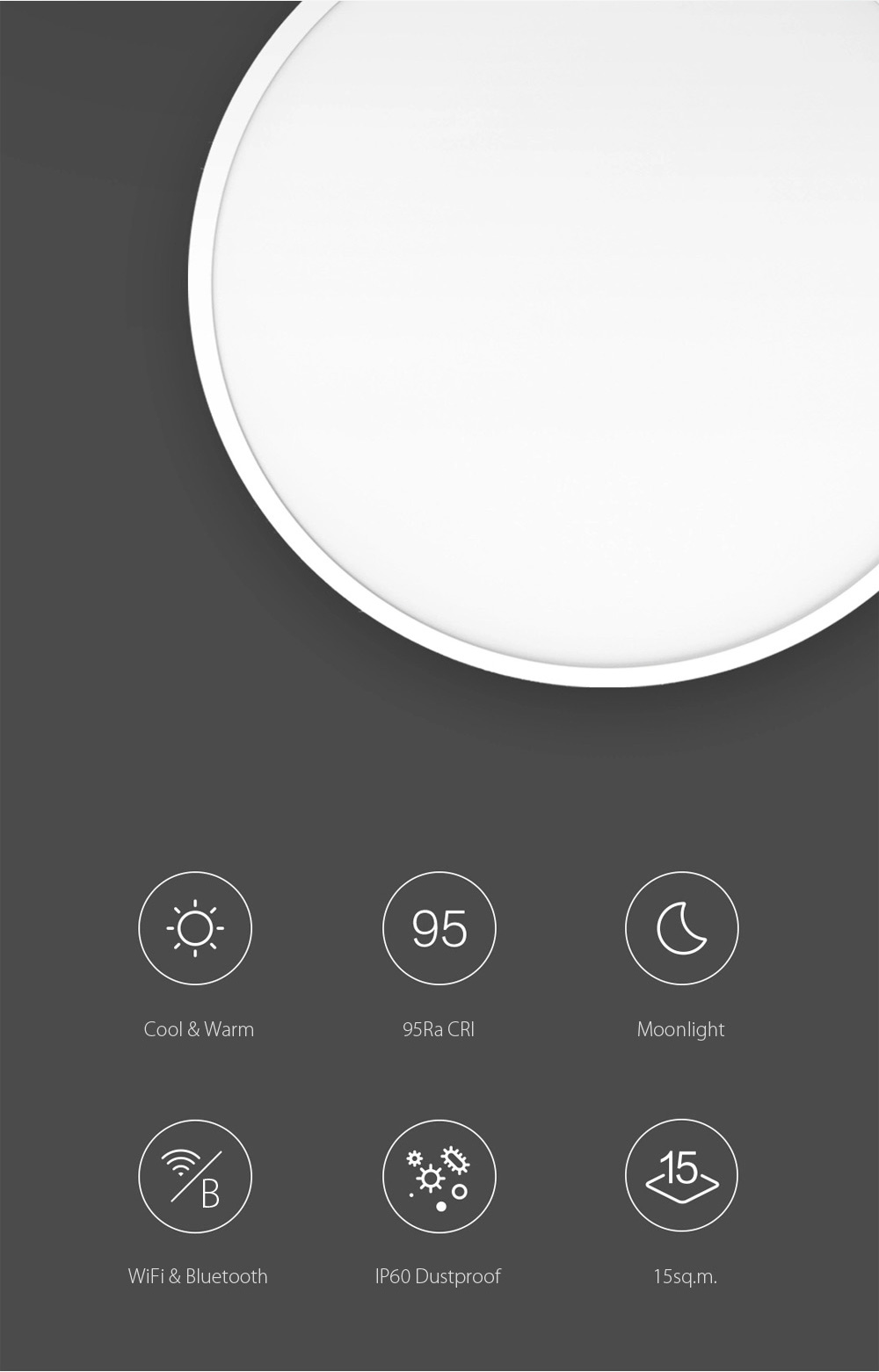 XIAOMI Yeelight Smart LED Ceiling Light Bluetooth APP Wireless Remote Control IP60 Dustproof Multiple Scene Modes
