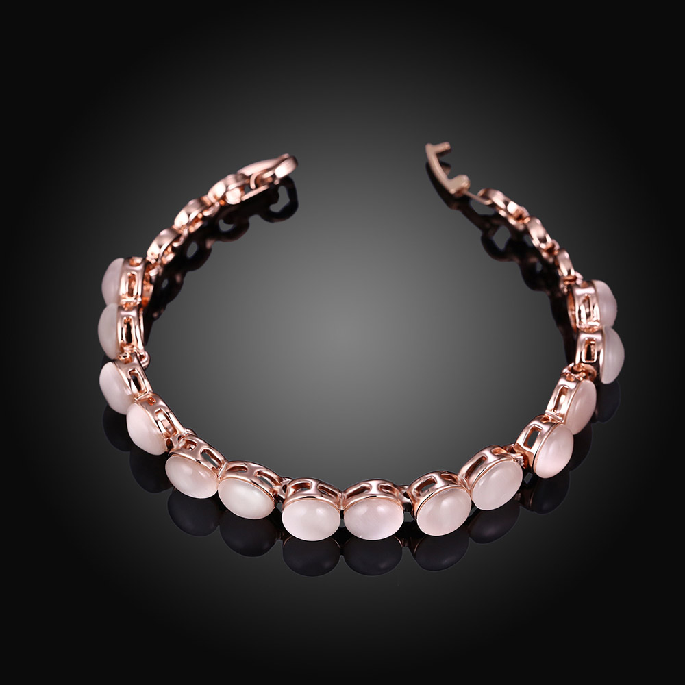 LKN18KRGPB141-B Fadhionable Bracelet Semi-Precious Stone -Rose Gold