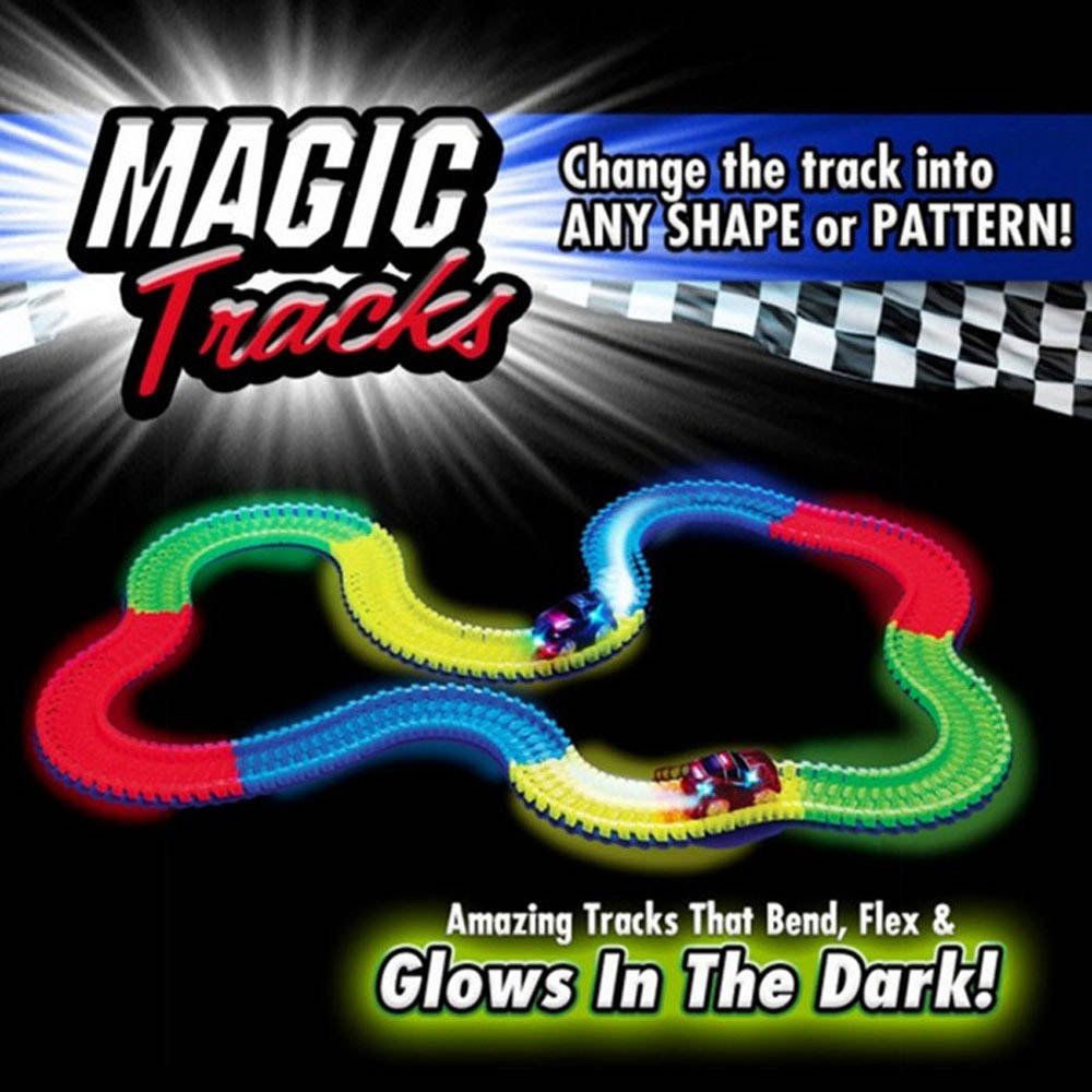 Magic Tracks Led Racing Car Assembly Toy 164pcs Race Track + 1pc LED Car