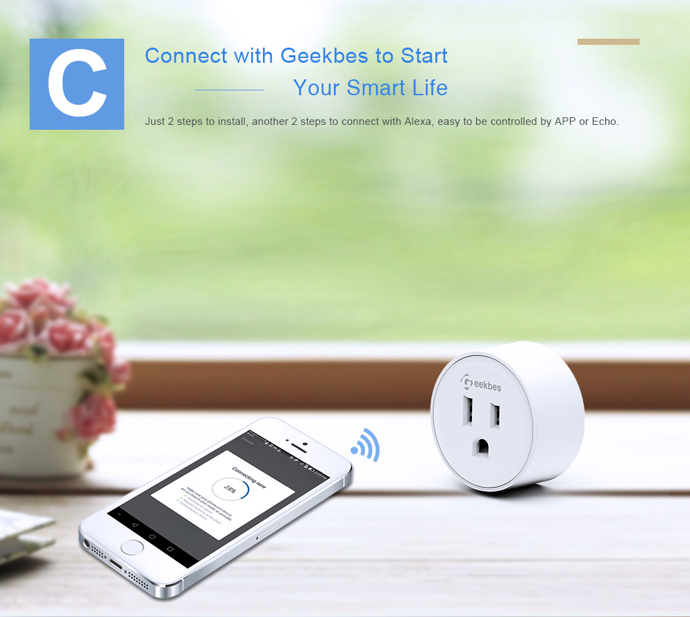 Geekbes YMWS1 Smart Socket WiFi Connection White
