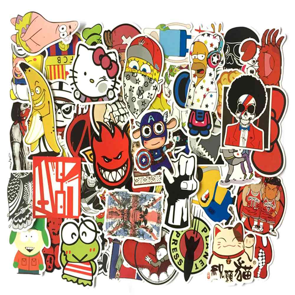 50 PCS Mixed Sticker for Car Fridge Phone DIY Skateboard Laptop Luggage Snowboard Motorcycle - I