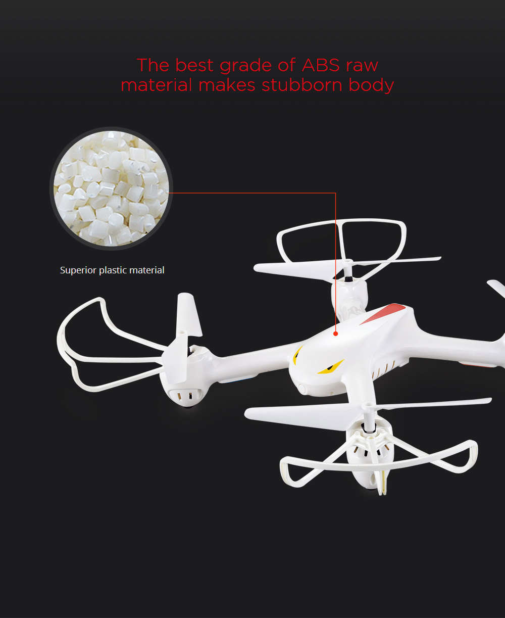 MJX X708 Cyclone 2.4G 6Axis Gyro RC Quadcopter with 3D Flips Headless Mode RTF - White