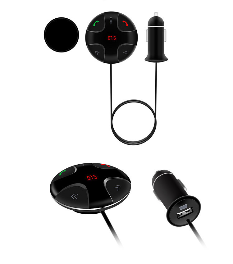 FM29B Bluetooth Wireless Car Kit with USB Car Charger Black
