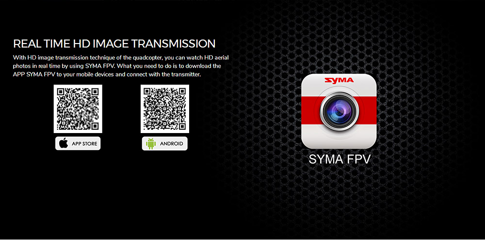 Syma X5HW WIFI FPV with 0.3MP HD Camera Altitude Hold 3D Roll 2.4G 4CH 6Axis RC Quadcopter RTF - White