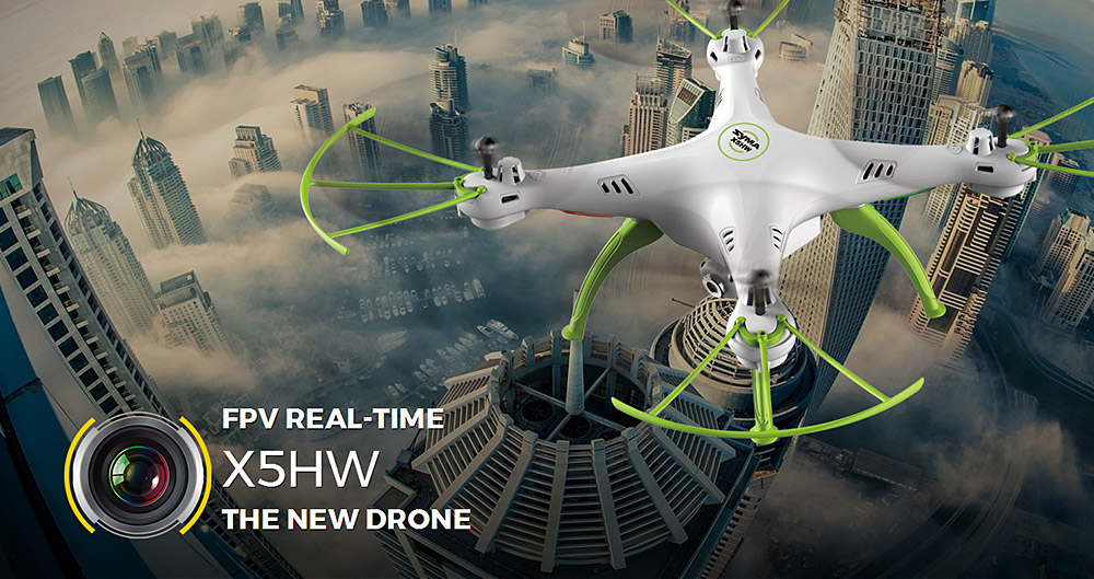 Syma X5HW WIFI FPV with 0.3MP HD Camera Altitude Hold 3D Roll 2.4G 4CH 6Axis RC Quadcopter RTF - White