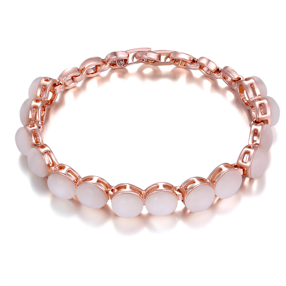 LKN18KRGPB141-B Fadhionable Bracelet Semi-Precious Stone -Rose Gold