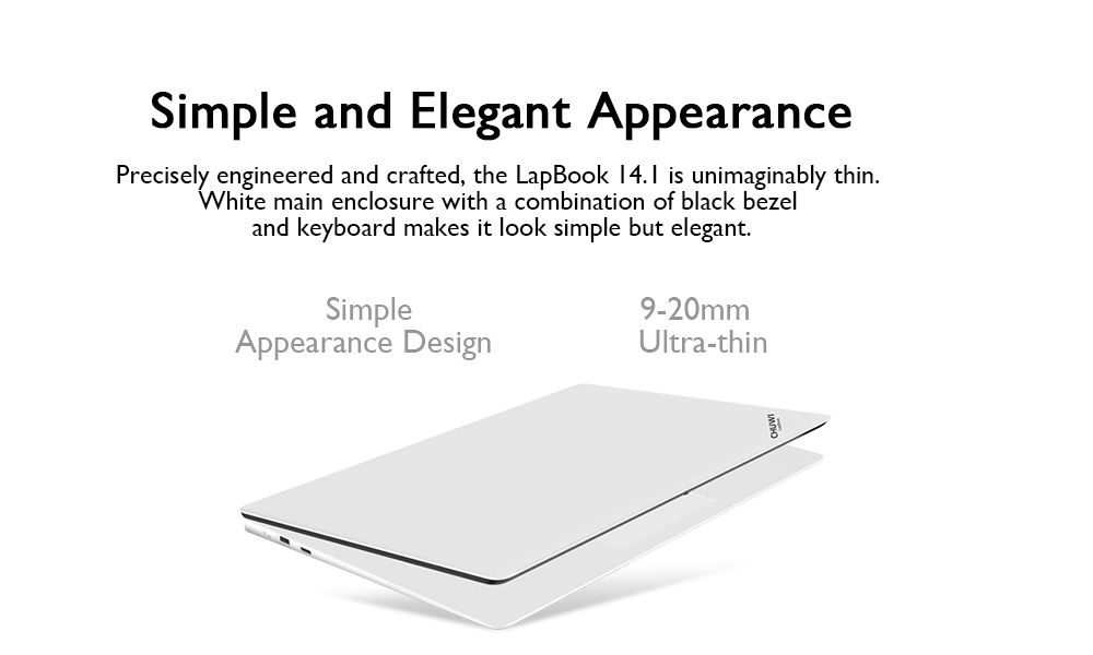 CHUWI LapBook 14.1" Laptop Windows10 4GB/64GB Intel Apollo Lake Celeron N3450 Quad Core 2.2GHz 1920*1280 - Grey