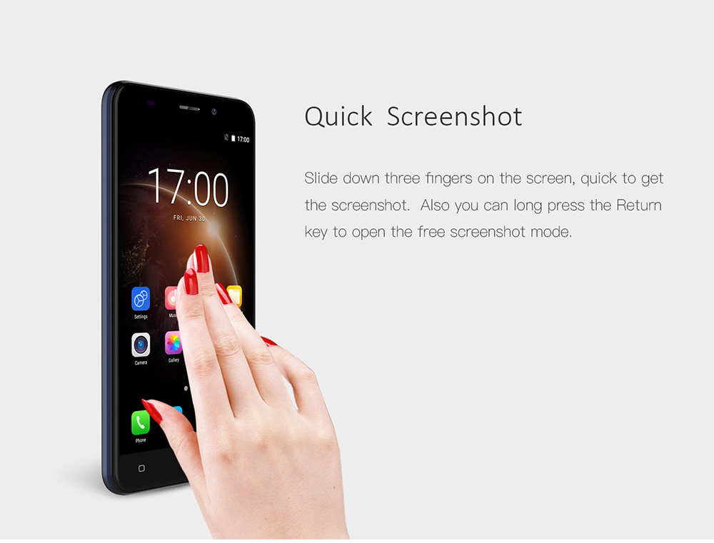 [HK Stock]Gretel S55 5.5 Inch HD Screen Smartphone Dual Rear Camera 16GB 8.0MP Cam MT6580A Quad Core Android 7.0 Touch ID 2600mAh - Black
