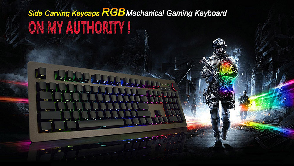 Ajazz AK60 Wired Mechanical Keyboard Gaming RGB Blue Swithch USB Backit 104 Classic Layout - Black
