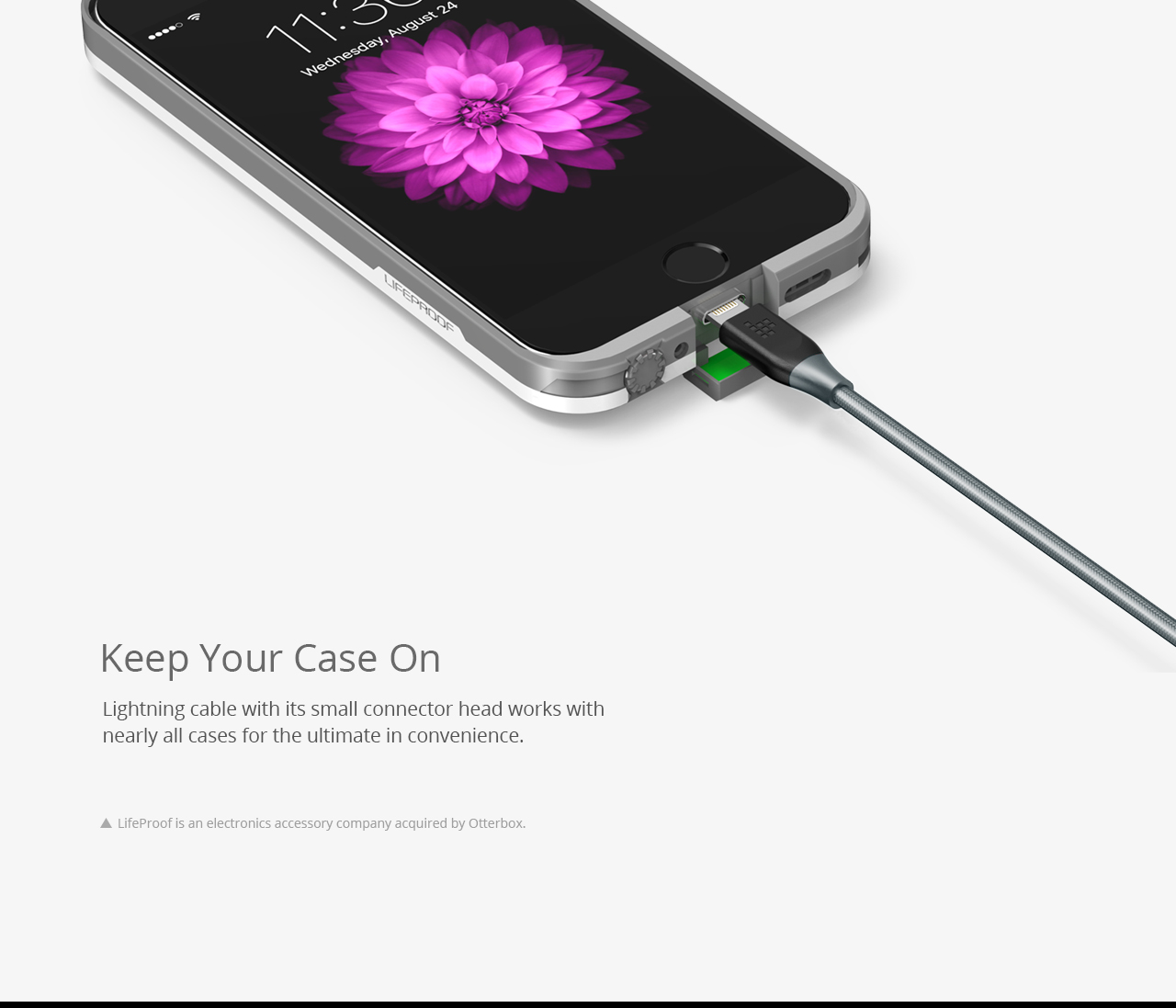 Tronsmart 1ft/0.3m 19AWG Lightning Cable Double Braided Nylon Lightning Cable for iPhone iPad and More - Gray+Black