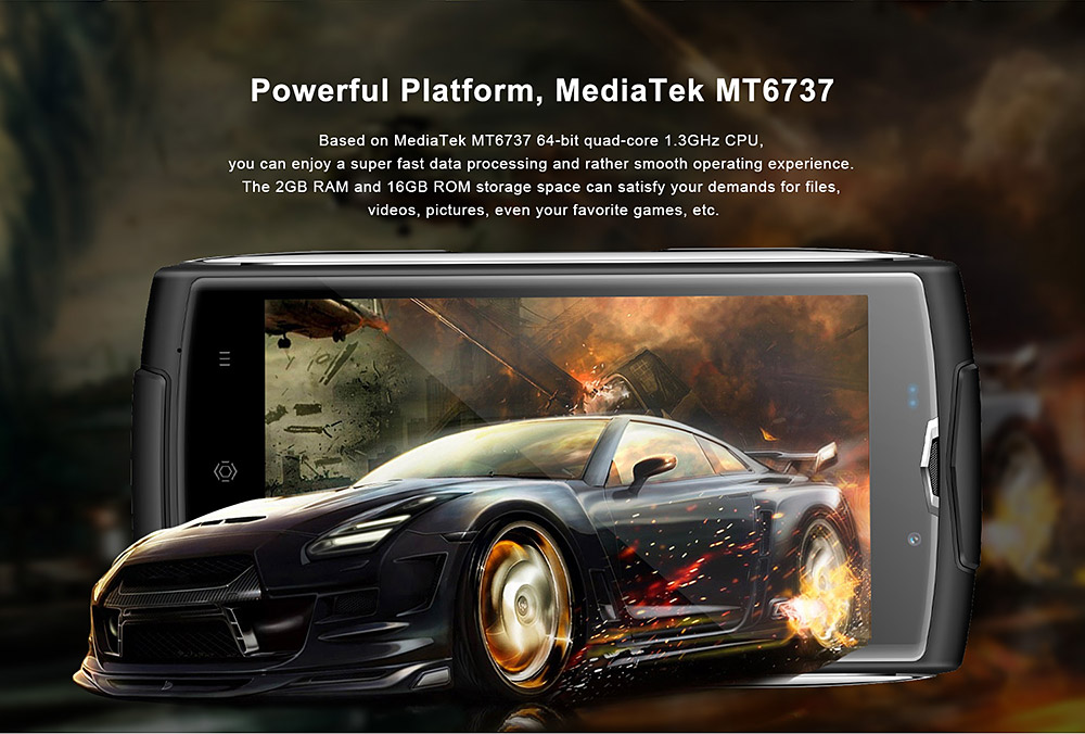 [HK Stock]HOMTOM ZOJI Z7 IP68 waterproof 5.0 Inch HD 2.5D Corning Gorilla Glass 4 Screen 2GB RAM 16GB ROM 8.0MP MT6737 Quad Core 1.3GHz Android 6.0 Smartphone Touch ID 3000mAh - Black