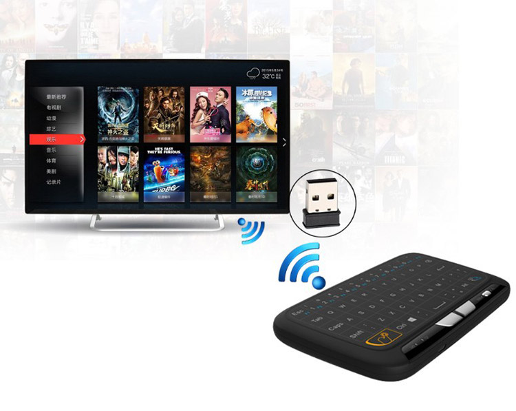 H18 Full Touchpad Mini Wireless Keyboard 2.4GHz Air Mouse for TV Box Pad IPTV PC HTPC HD Player