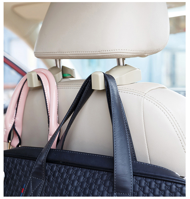 Car Seat Hook Space-saving Hanger Multi-functional Car Accessory 2PCS - Black