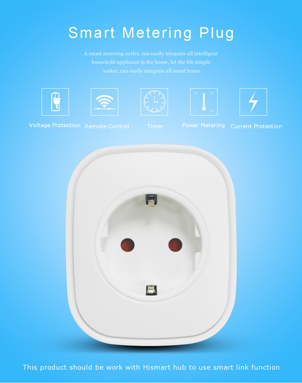 HEIMAN WS2SK-X Smart WiFi Plug Works with Amazon Alexa 110V-AC120V 16A APP Remote Control Timing Socket -White/EU Plug
