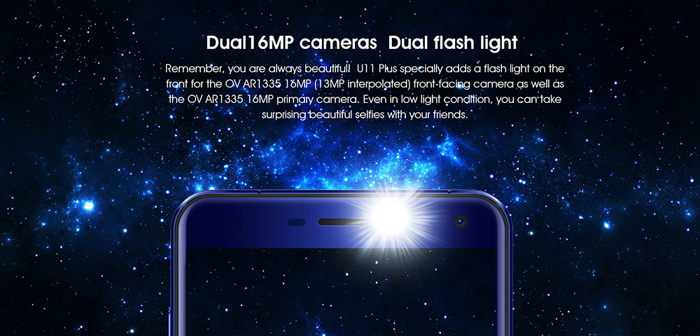 [HK Stock]Oukitel U11 Plus 5.7 Inch Smartphone FHD Screen 4GB RAM 64GB ROM MT6750T Octa Core 13.0MP Cam Android 7.0 Touch ID 3700mAh - Blue
