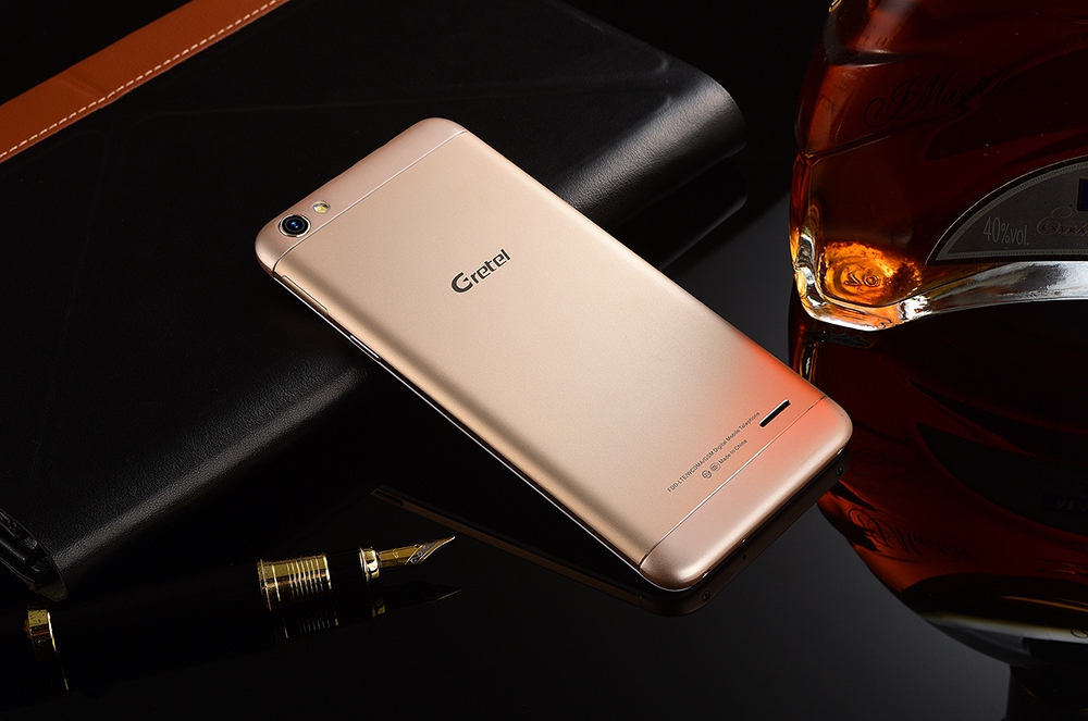 [HK Stock]Gretel A9 5.0 Inch 4G LTE Smartphone HD Screen 2GB RAM 16GB ROM 13.0MP Cam MT6737 Quad Core Android 7.0 Touch ID Full Metal Body - Gold