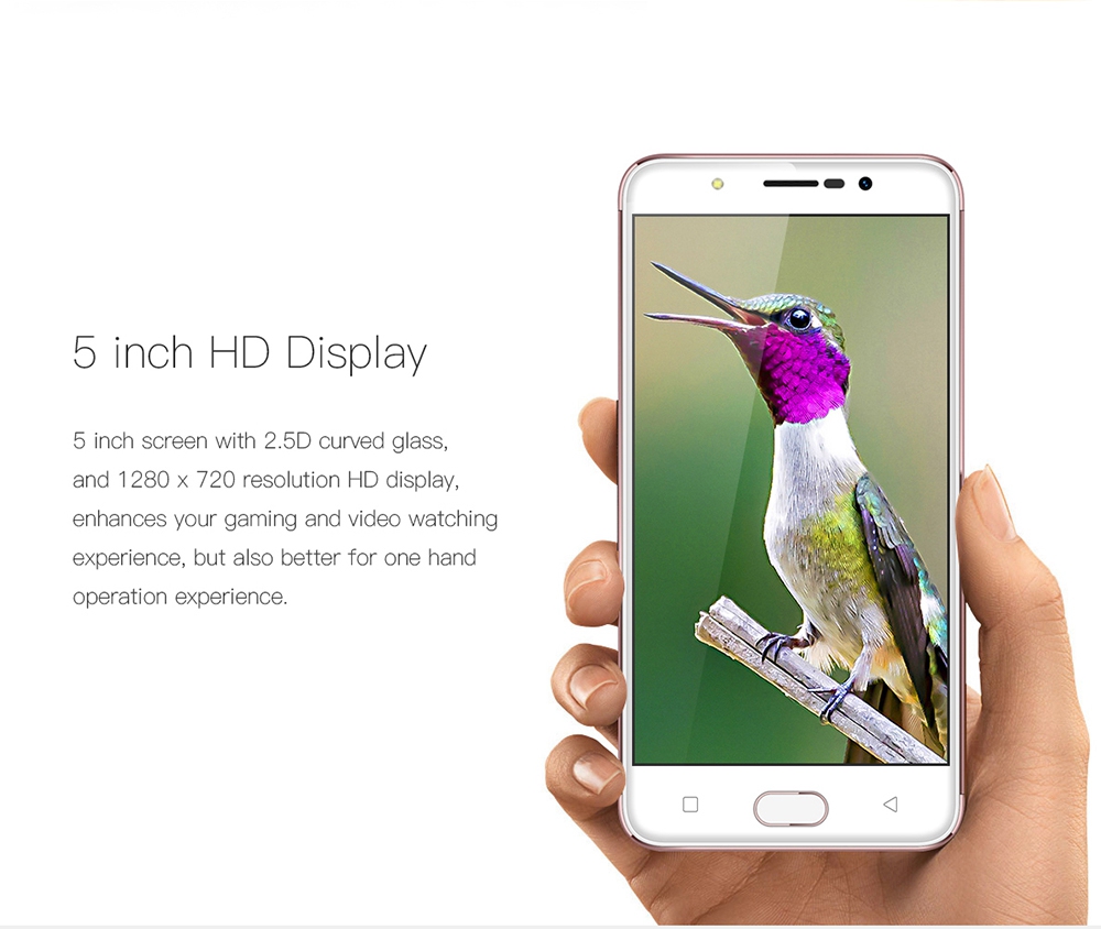 [HK Stock]Gretel A9 5.0 Inch 4G LTE Smartphone HD Screen 2GB RAM 16GB ROM 13.0MP Cam MT6737 Quad Core Android 7.0 Touch ID Full Metal Body - Gold
