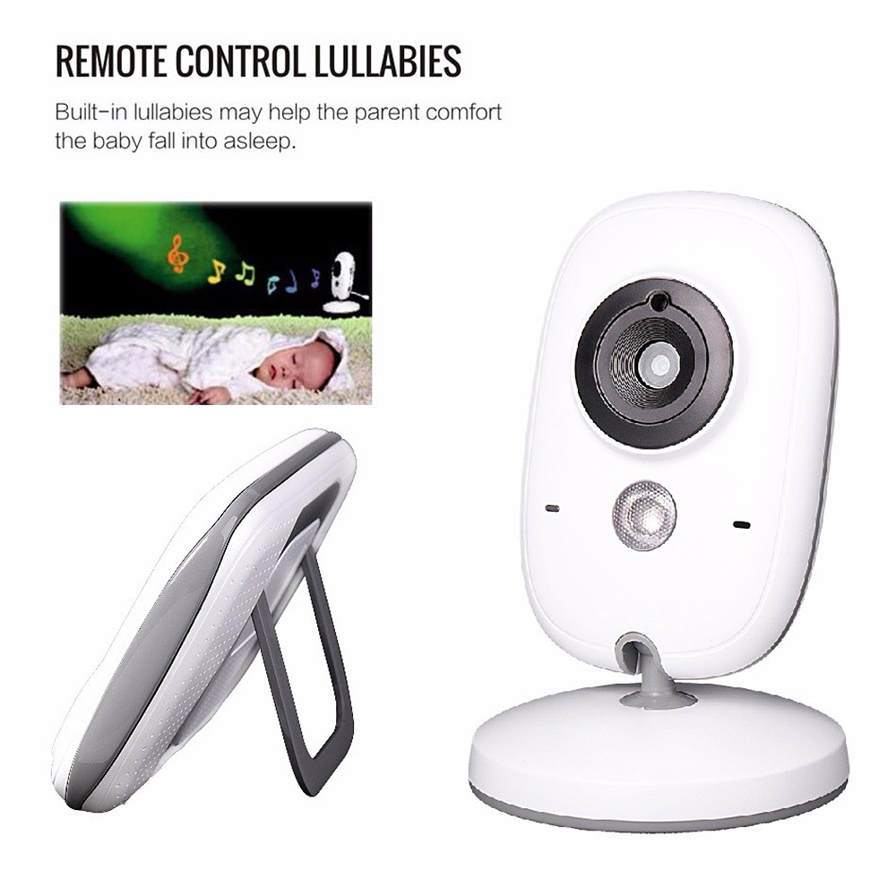 VB603 Baby Monitor with Two-way Audio Temperature 8 Lullabies Alarm Night Monitor -White
