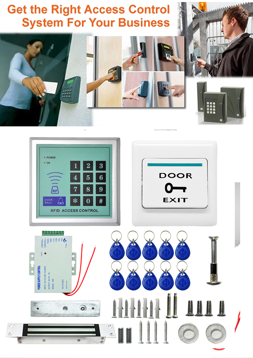 Danmini MJPT015 Electric Door Lock RFID Access Control ID Card Password Rechargeable System