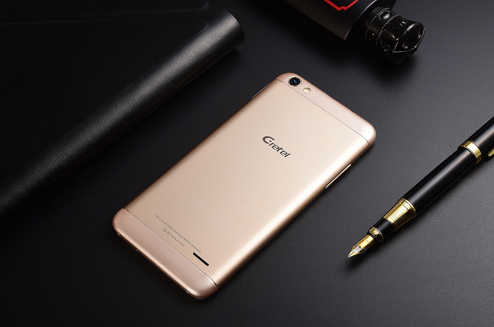 [HK Stock]Gretel A9 5.0 Inch 4G LTE Smartphone HD Screen 2GB RAM 16GB ROM 13.0MP Cam MT6737 Quad Core Android 7.0 Touch ID Full Metal Body - Gold