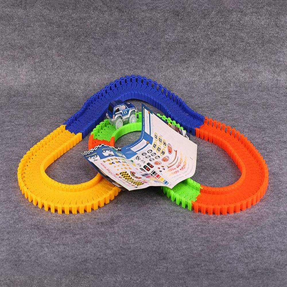 Magic Tracks Led Racing Car Assembly Toy 164pcs Race Track + 1pc LED Car