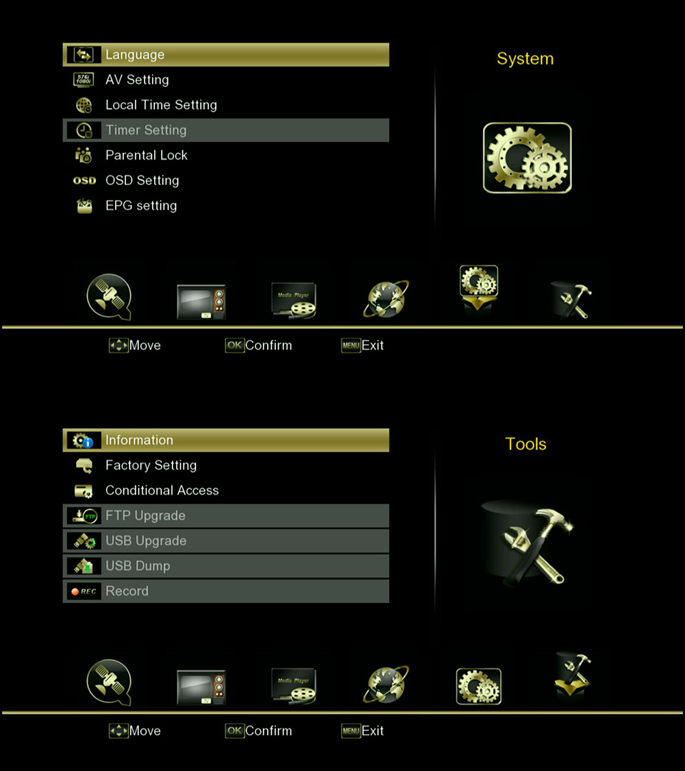 Freesat V8 Golden Full HD DVB-S2+T2+Cable 1080P TV Box Satellite Receiver Support Full Speed USB 3G Dongle Youtube via Wifi Dongle