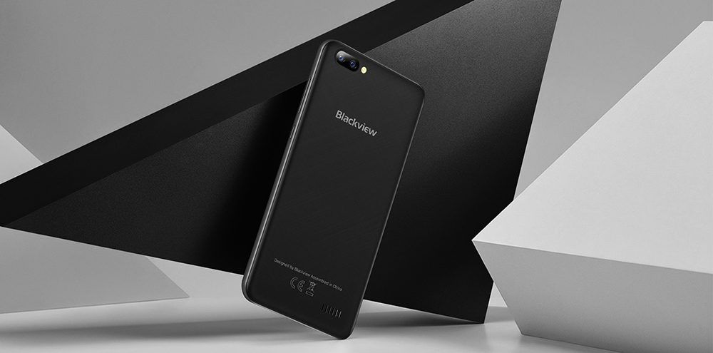 [HK Stock]Blackview A7 5.0 Inch Smartphone HD Screen Dual Rear Camera 8GB MT6580A Quad core Android 7.0 2800mAh - Black