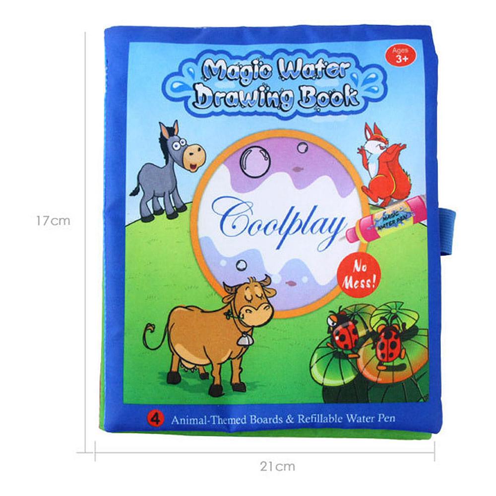 Magic Water Drawing Book Animals Painting Water Coloring Book with 2 Magic Pen