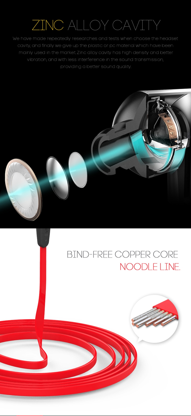 Syllable G02S In-Ear Earphones HiFi Music Super Bass Stereo Headphones 3.5mm Jack - White