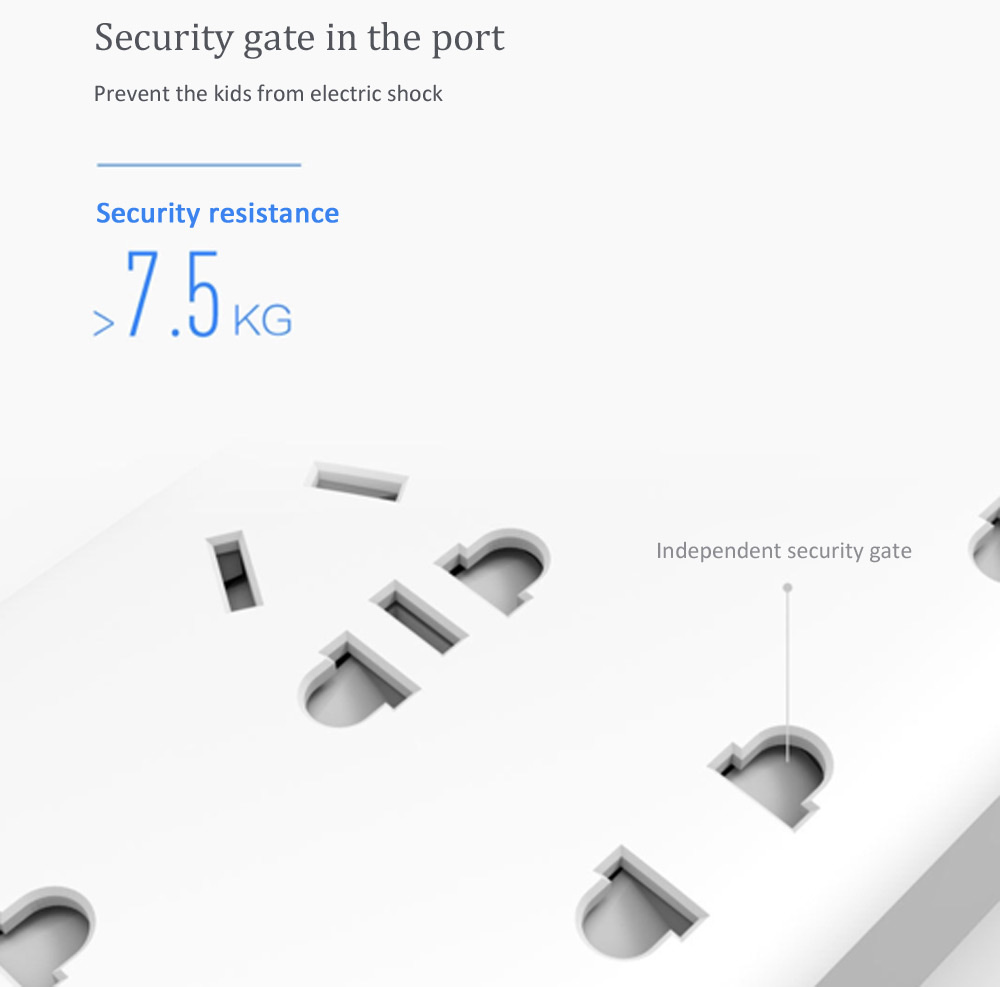 Xiaomi Smart Power Strip WiFi Remote Control 6 Ports Power Socket -White/EU Plug