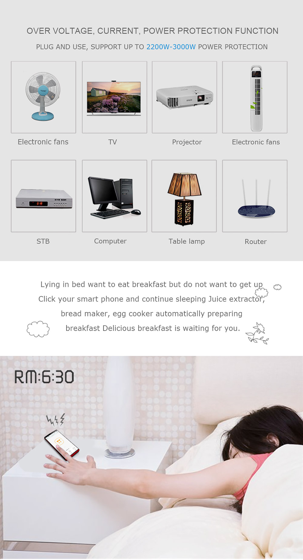 HEIMAN WS2SK-X Smart WiFi Plug Works with Amazon Alexa 110V-AC120V 16A APP Remote Control Timing Socket -White/EU Plug