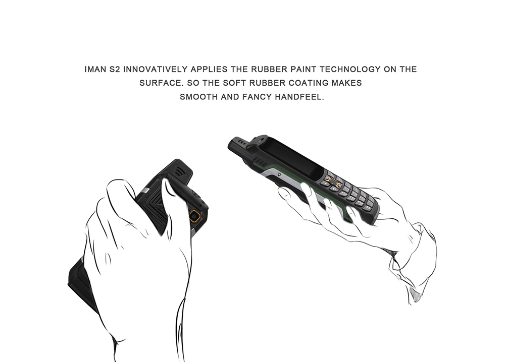 iMAN S2 IP68 Rugged Phone Waterproof Dustproof Shockproof  6531CA 64M+64M 2.0MP Flashlight Power Bank 2200mAh Cell Phone - Black