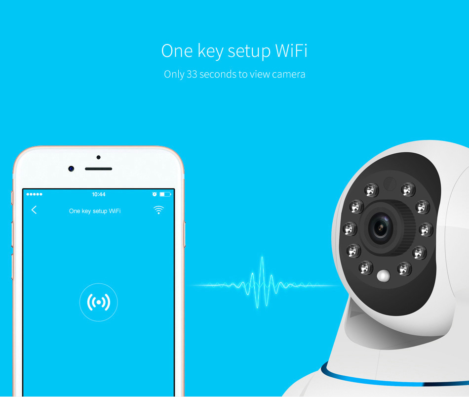 Vikcam C25 WiFi 720P IP Camera with 32GB TF Card ONVIF 2.4 Two Way Audio 360 Degrees Angle Night Vision P2P CMOS Sensor Stream Security Camera -White