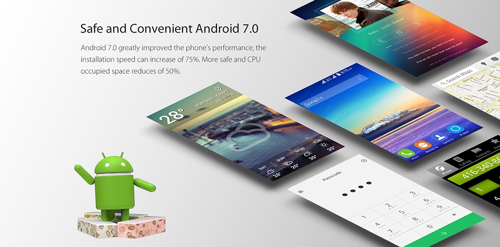 [HK Stock]Blackview A7 5.0 Inch Smartphone HD Screen Dual Rear Camera 8GB MT6580A Quad core Android 7.0 2800mAh - Blue