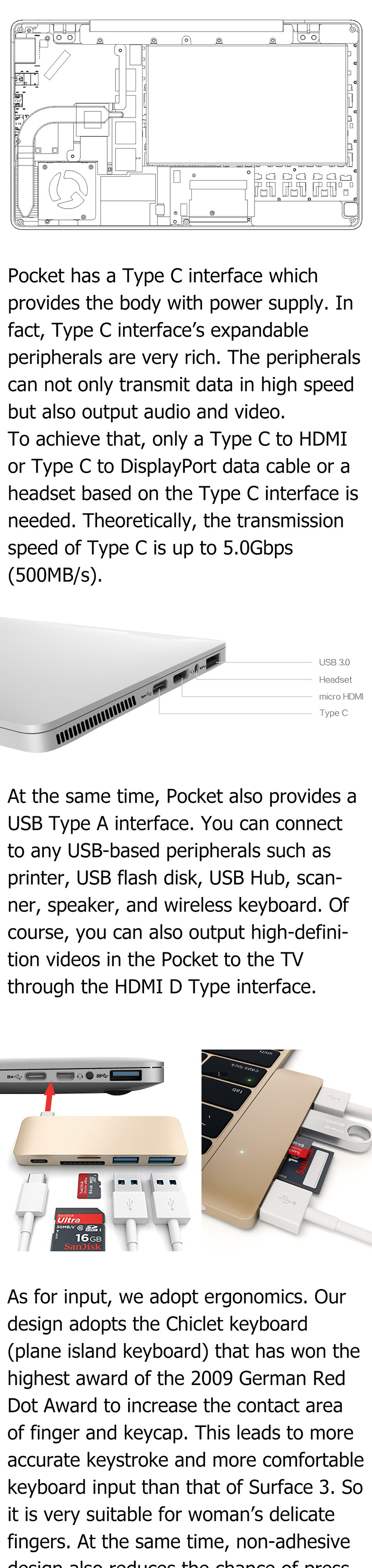 GPD Pocket 7 Inch Tablet PC Licensed Windows10 Intel Atom Z8750 8GB RAM 128GB ROM AC WIFI Bluetooth4.1 Type C 7000mAh Battery 1920*1200 IPS Touch Display