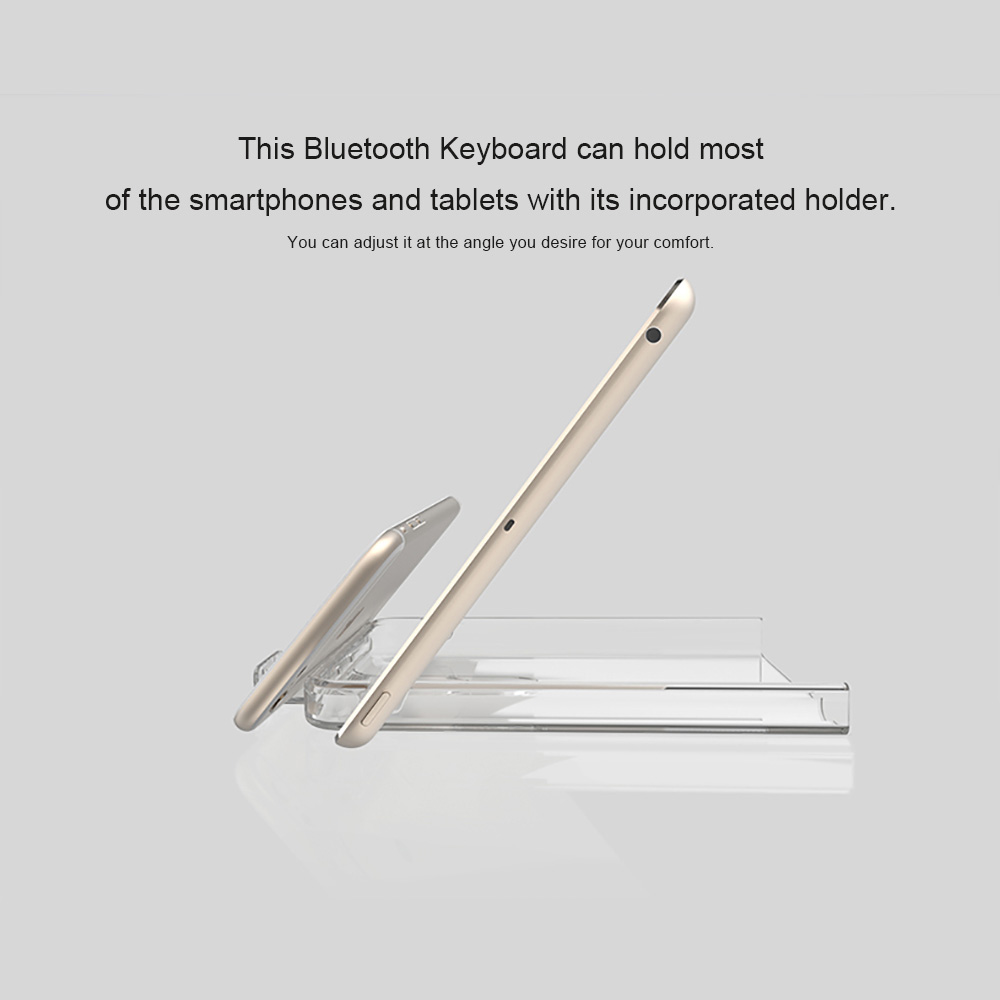 VORKE K1 Universal Bluetooth Folding Keyboard with Holder for iPad iPhone Android Phone Windows Tablets Windows Phone